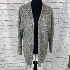 Express women small open front knit cardigan gray
